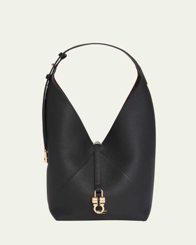 Origami Leather Hobo Bag